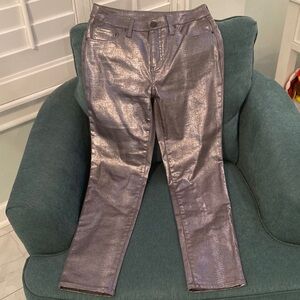 Chico's Shimmering Silver Jeans. Size 4R.